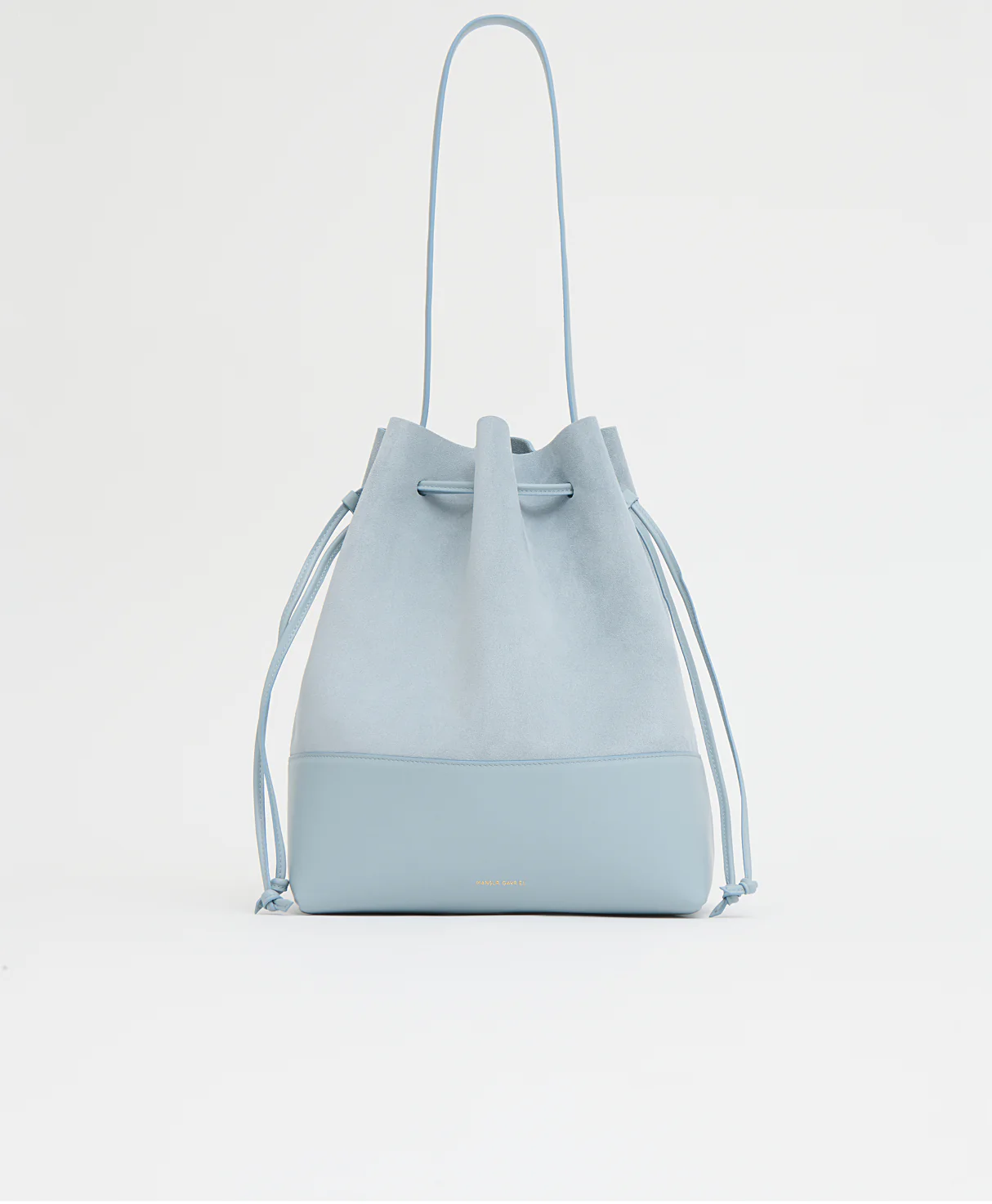 Drawstring Cabas - Baby Blue Suede/Baby Blue