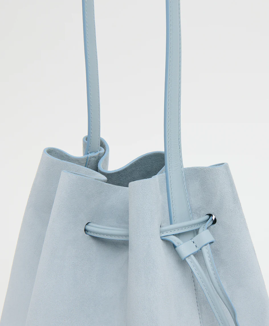 Drawstring Cabas - Baby Blue Suede/Baby Blue - Image 5