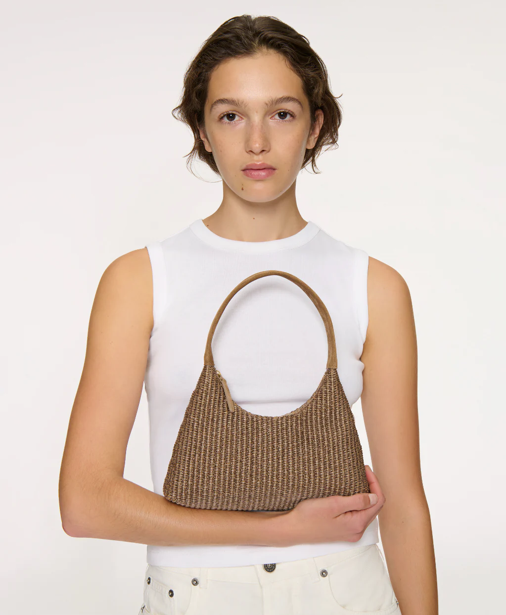 Mini Candy Bag - Anise Raffia/Anise Suede - Image 2