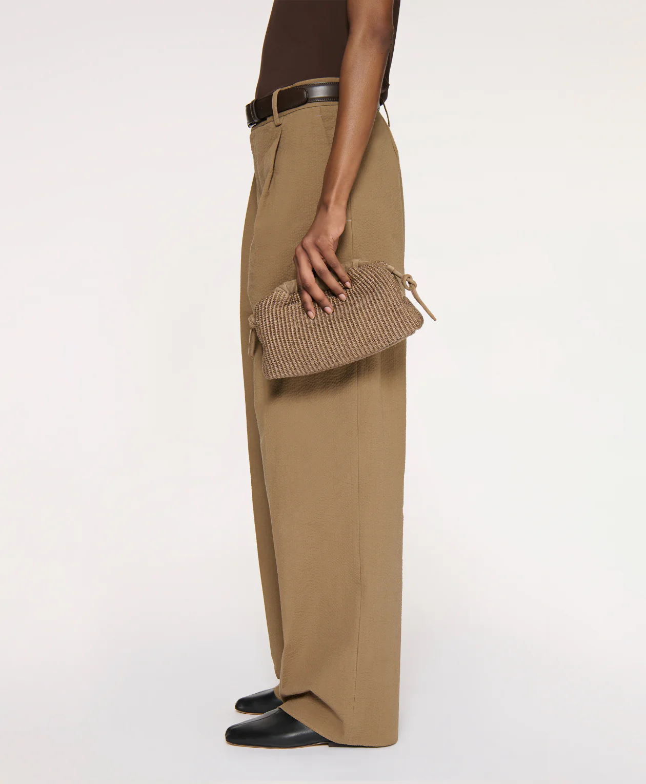 Mini Cloud Clutch - Anise Raffia/Anise Suede - Image 2