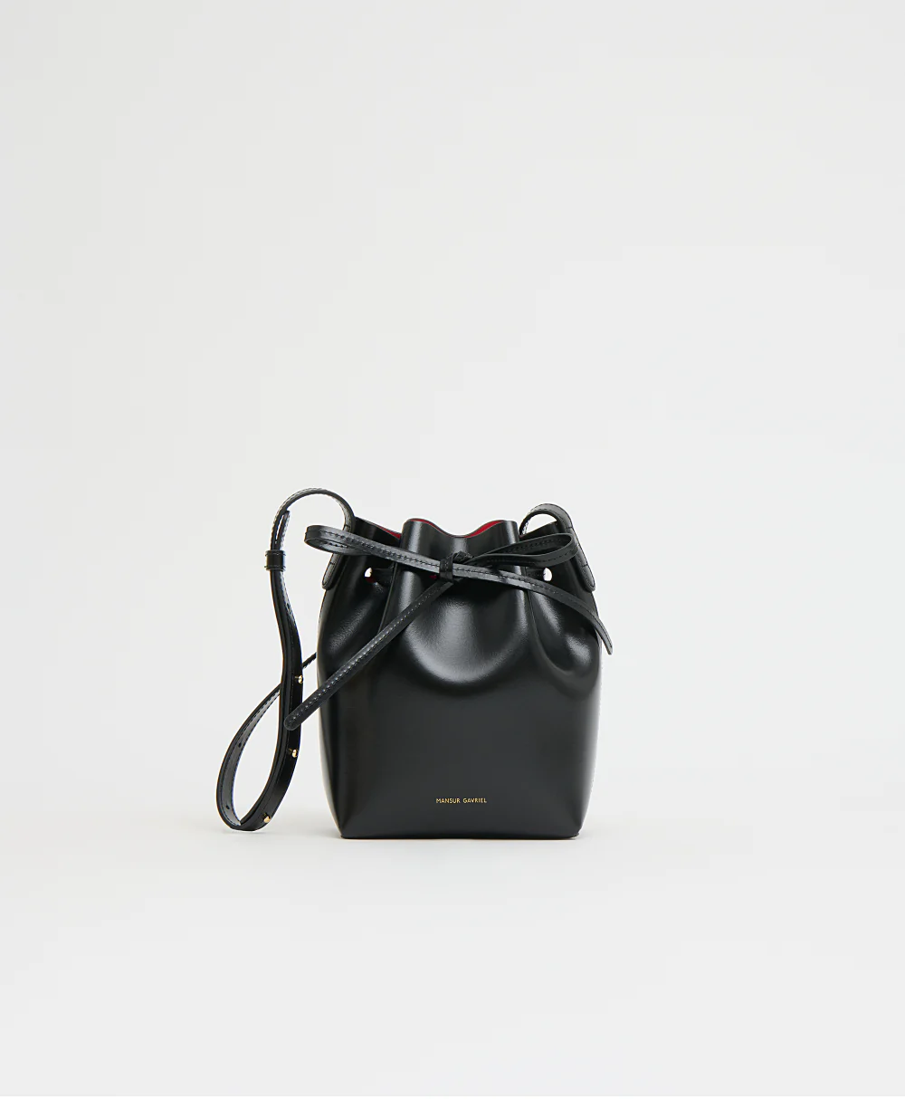 Mini Mini Bucket Bag - Spazzolato/Black/Flamma