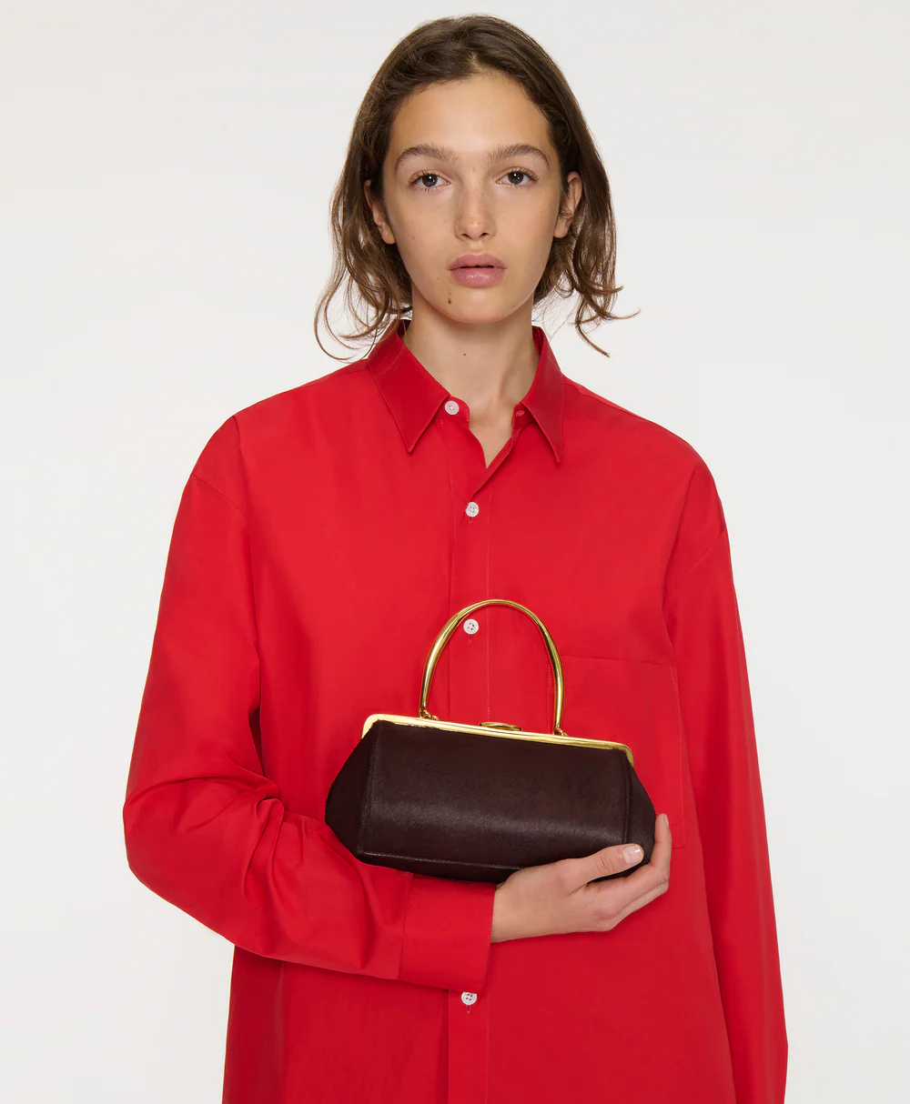 Pina Evening Bag - Plum Ponyhair - Image 2