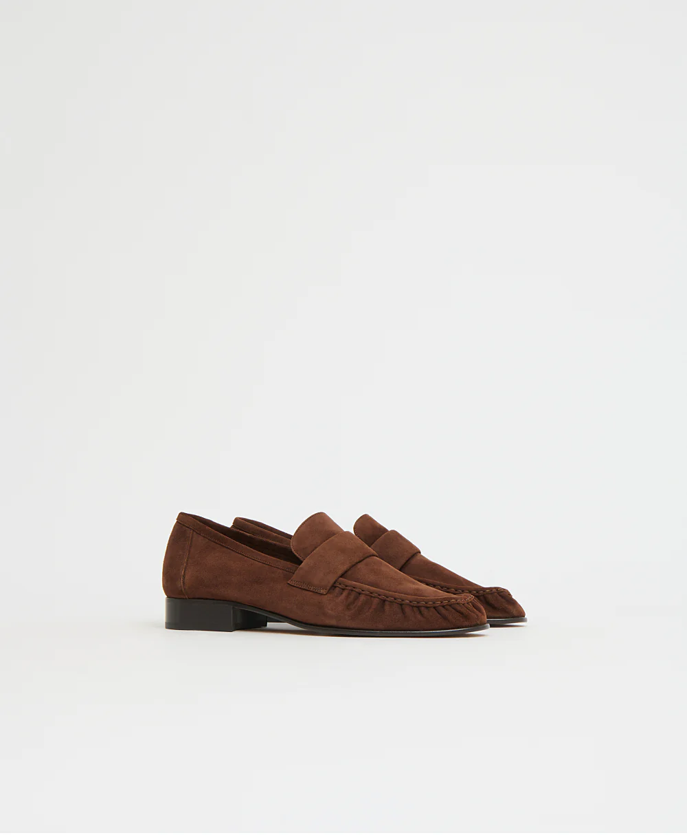 Ruched Loafer - Espresso Suede - Image 2