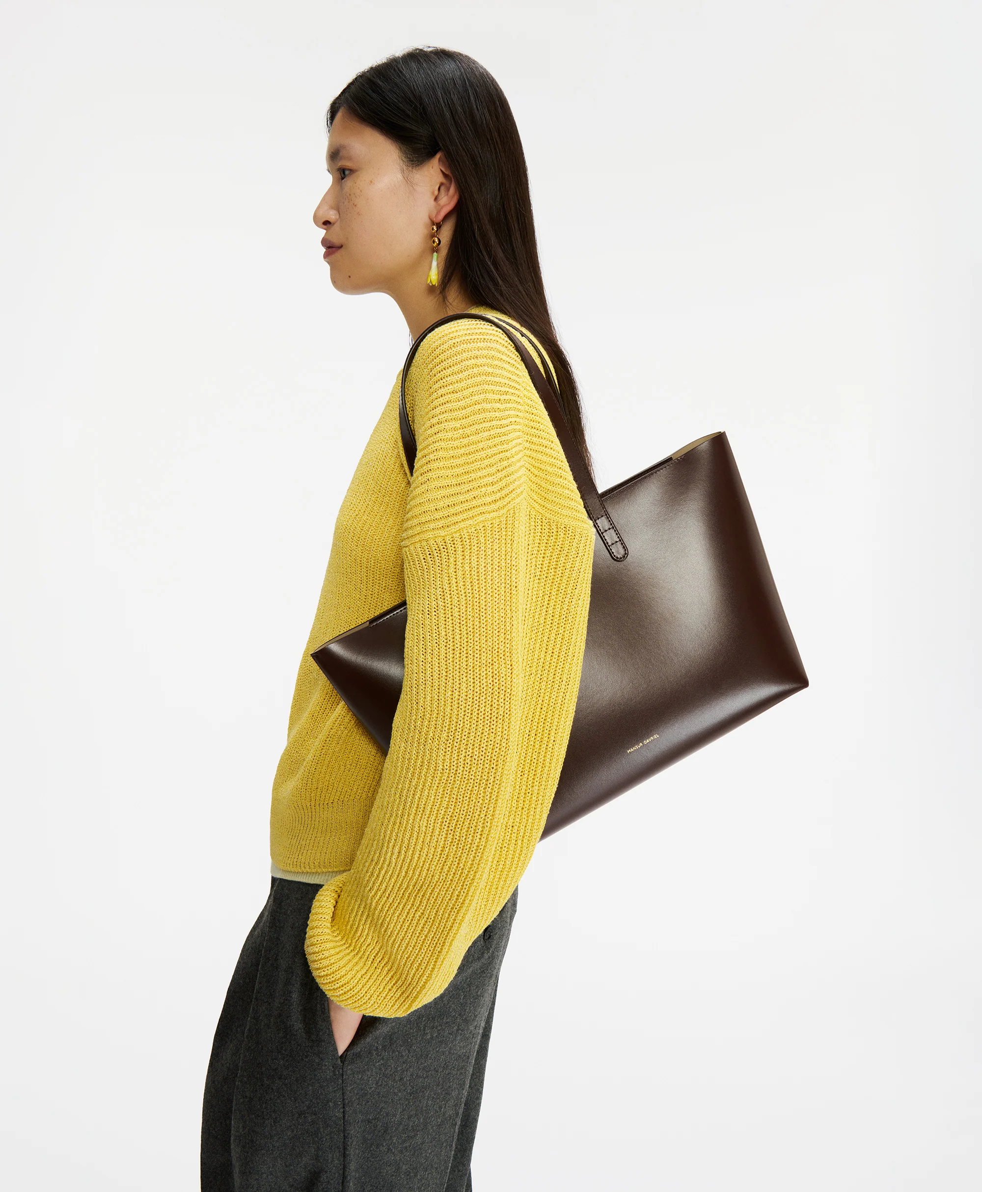 Small Zip Tote - Light Grey - Image 5